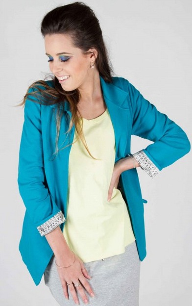 Blazer feminino molecotton azul