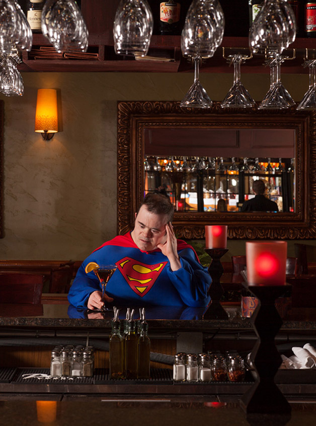 Superman at Cafe Italia
