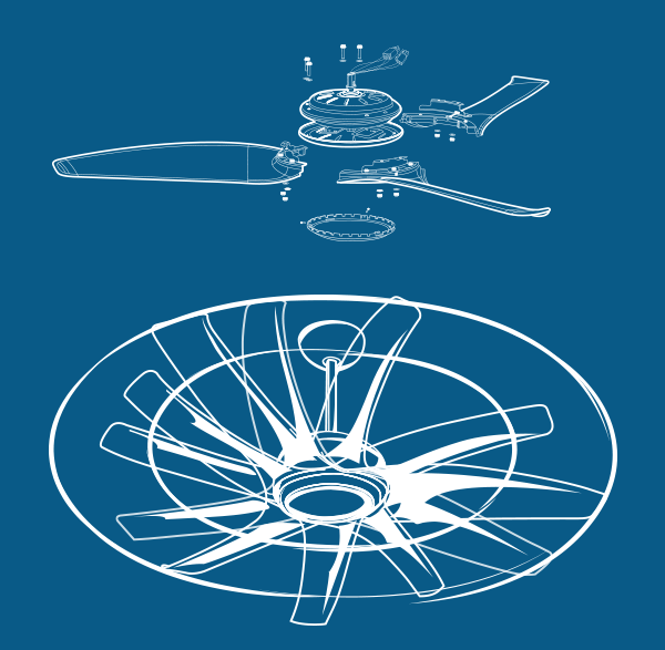 Ventiladores Latina_hélices planejadas para melhor aerodinâmica