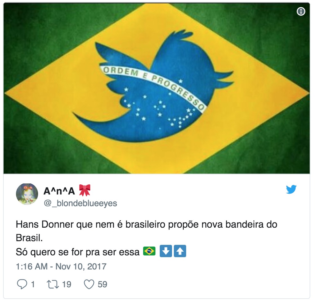 Designer Hans Donner propõe nova bandeira do Brasil, em degradê e