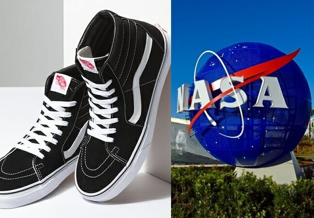 vans vermelhas quadrados