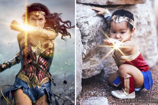 Mãe transforma sua filha em Mulher Maravilha em fotos encantadoras.
