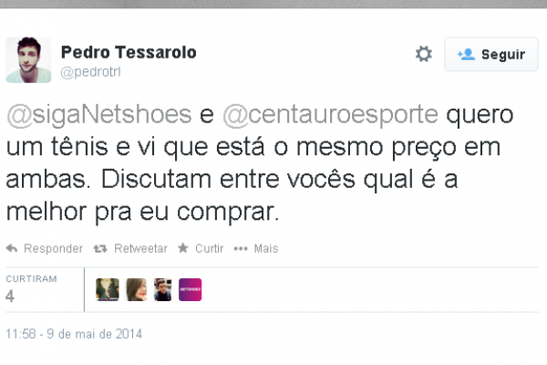 Netshoes e Centauro duelam por consumidor no Twitter