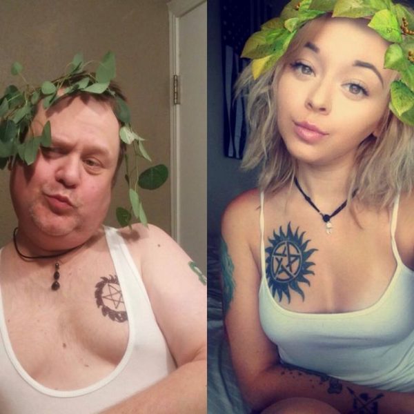 Pai recria bizarramente selfies da filha e vira sucesso nas redes sociais 2