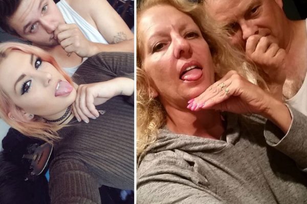 Trollando os mais novos - Pais recriam fotos meigas e engraçadas da filha e namorado adolescentes. 4