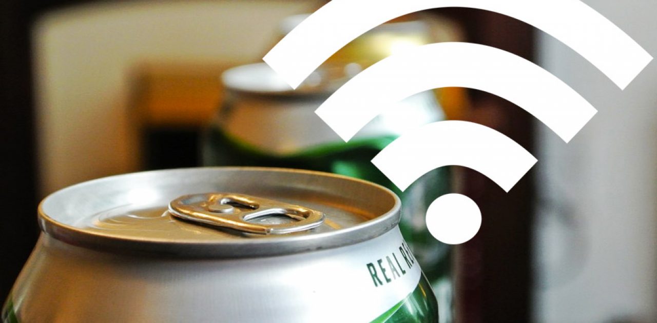 Wifi com latinha de cerveja