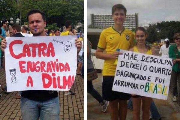 cartazes do protesto