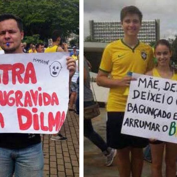 cartazes do protesto