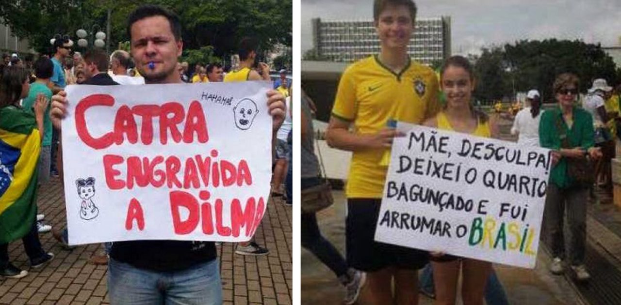 cartazes do protesto