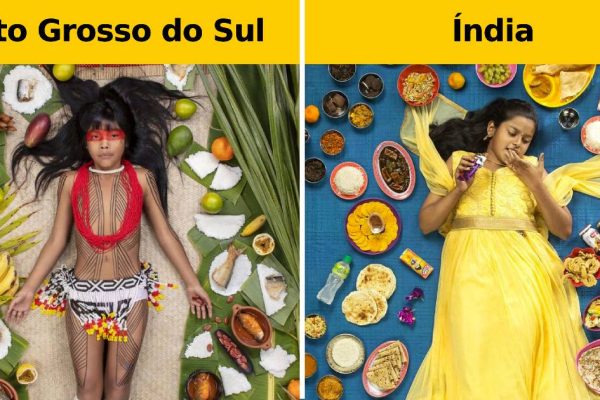 crianças com comida capa