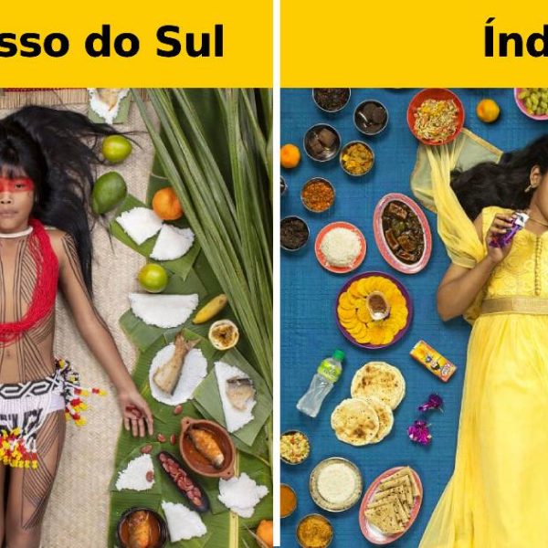 crianças com comida capa