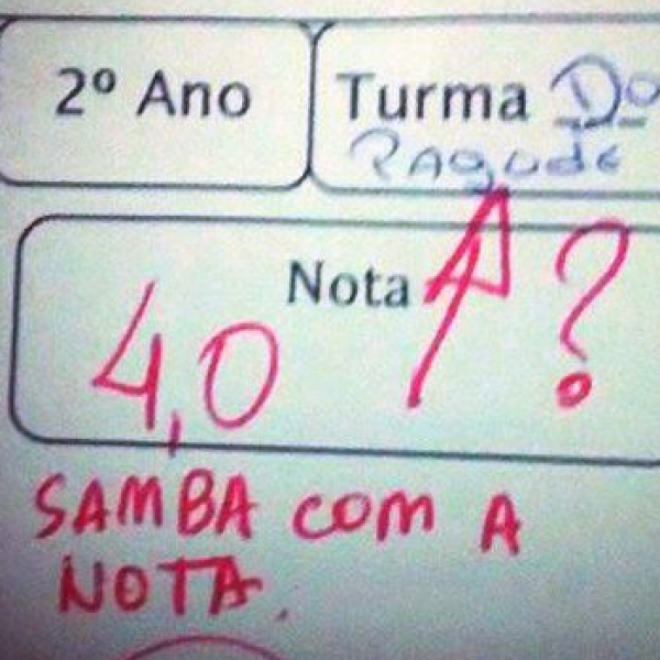 samba com a nota